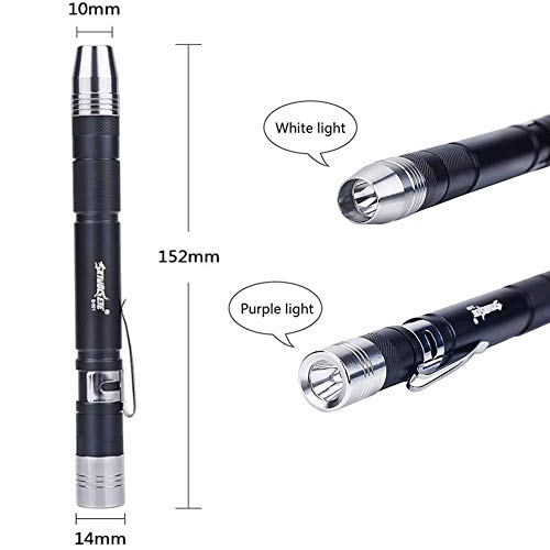 Antorcha UV LED Pen Light Torch Mini Antorcha UV Linterna, Mini bolsillo Linterna Penlight LED Super pequeña impermeable AAA LED Pen Light Antorcha linterna para médico Enfermera Camping Fishing Led L
