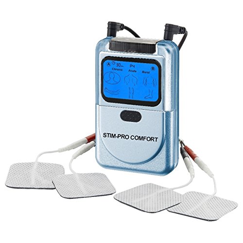 Aparato electroestimulador TENS Stim-Pro Comfort axion + Electrodos tens + Manual + Póster con aplicaciones | Sencillo electroestimulador fácil de usar