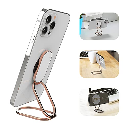 APEKX Soporte de Anillo de teléfono Soporte de Dedo Plegable para Teléfono Celular Agarre Ajustable para Teléfono Inteligente de Mano Metal Magnético Compatible con teléfono Android y iPhone Oro Rosa