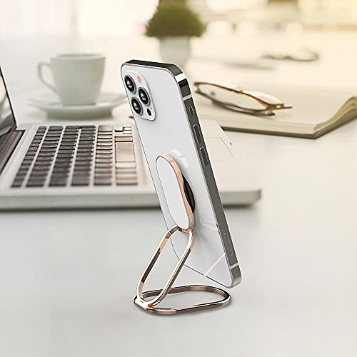 APEKX Soporte de Anillo de teléfono Soporte de Dedo Plegable para Teléfono Celular Agarre Ajustable para Teléfono Inteligente de Mano Metal Magnético Compatible con teléfono Android y iPhone Oro Rosa