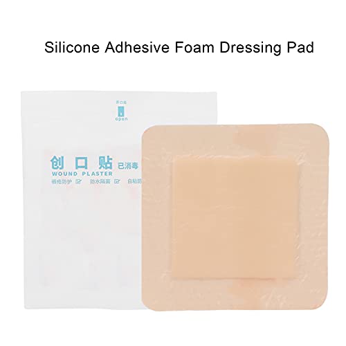 Apósito de espuma de silicona Almohadilla sacra de gel Almohadilla altamente absorbente Almohadilla de vendaje de espuma adhesiva de silicona para el cuidado de heridas(El 10 * 10cm)