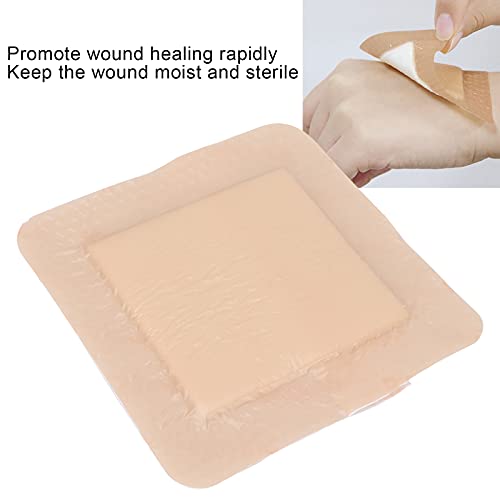 Apósito de espuma de silicona Almohadilla sacra de gel Almohadilla altamente absorbente Almohadilla de vendaje de espuma adhesiva de silicona para el cuidado de heridas(El 10 * 10cm)