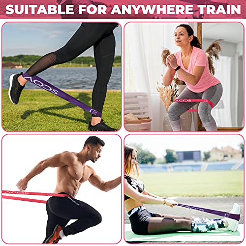 AQOS | Bandas elasticas musculación,5 Cintas elasticas, Gimnasio en casa, Ejercicio, Deporte, Bandas de Resistencia gluteos, Fitness, látex.