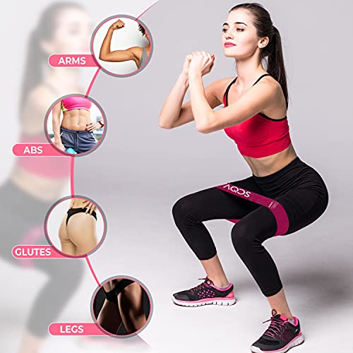 AQOS | Bandas elasticas musculación,5 Cintas elasticas, Gimnasio en casa, Ejercicio, Deporte, Bandas de Resistencia gluteos, Fitness, látex.