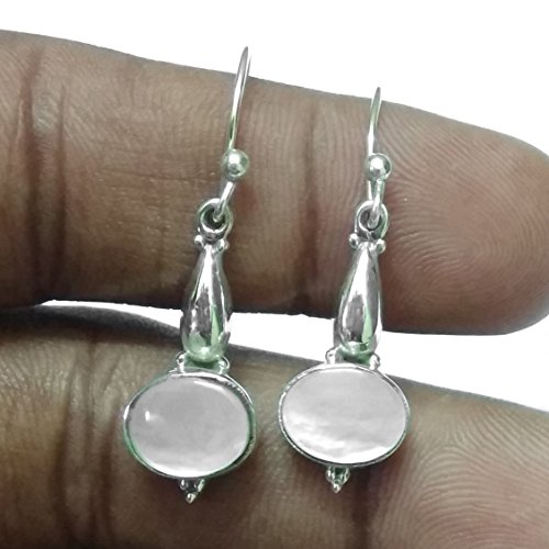 Aretes de plata para mujer,Mother of Pearl 925 Sterling Silver Bridal Earrings