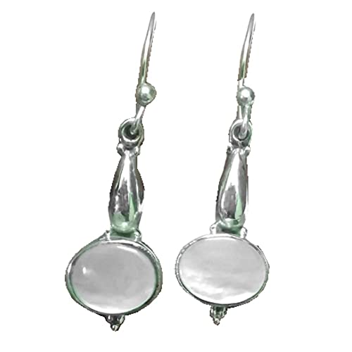 Aretes de plata para mujer,Mother of Pearl 925 Sterling Silver Bridal Earrings