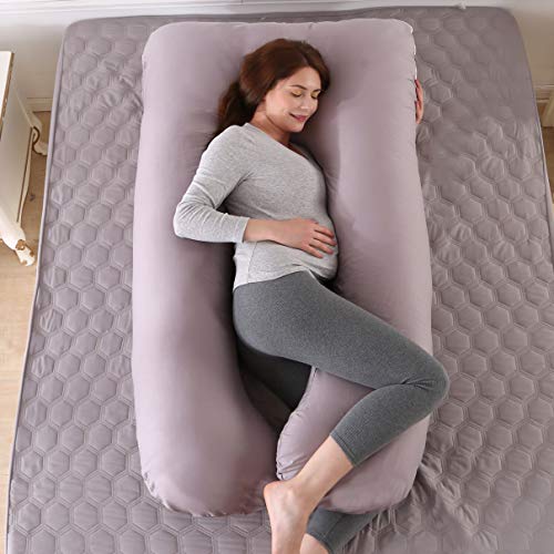 ARNTY Almohada Embarazada Dormir,Almohada de Maternidad Forma u,Embarazo Almohada de Cuerpo Mejorar Sueño, con Funda Extraíble y Lavable (Grey-Forma de U)