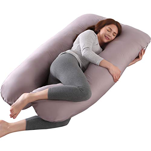 ARNTY Almohada Embarazada Dormir,Almohada de Maternidad Forma u,Embarazo Almohada de Cuerpo Mejorar Sueño, con Funda Extraíble y Lavable (Grey-Forma de U)