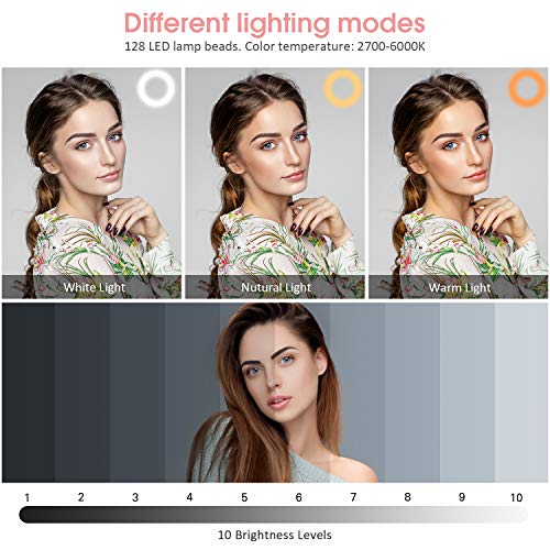 Aro de Luz Anillo de Luz HEERTOGO Aro de Luz para Movil 3 Colores 10 Brillos Regulables con Control Remoto para Selfie Maquillaje Tiktok Youtube