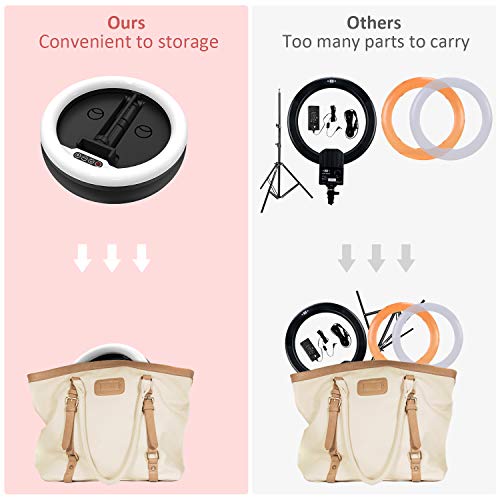 Aro de Luz Anillo de Luz HEERTOGO Aro de Luz para Movil 3 Colores 10 Brillos Regulables con Control Remoto para Selfie Maquillaje Tiktok Youtube