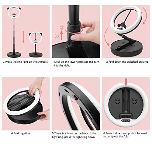 Aro de Luz Anillo de Luz HEERTOGO Aro de Luz para Movil 3 Colores 10 Brillos Regulables con Control Remoto para Selfie Maquillaje Tiktok Youtube