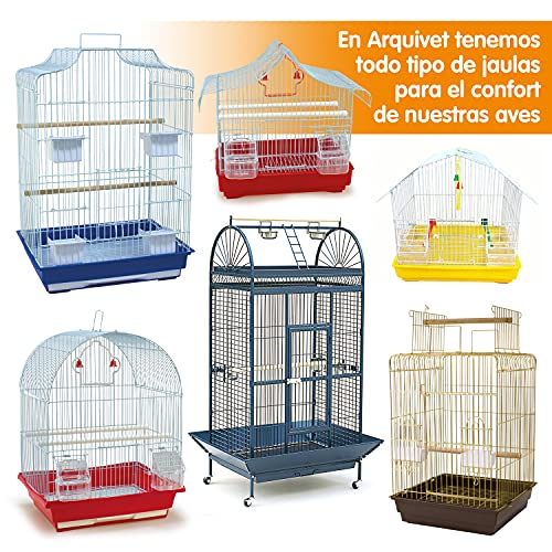 ARQUIVET Columpio de Metal y Madera para pájaros 20,5 cm- Juguetes pájaros - Accesorios de Jaula para pájaros - Columpio para Loros, periquitos, agapornis - Complementos Jaula Aves