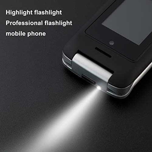 Artfone Teléfono celular Senior con tapa desbloqueada, teclas grandes, botón SOS, alto volumen, radio FM, cámara para ancianos (pantalla de 2.4 '', SIM dual, antorcha, estación de carga)
