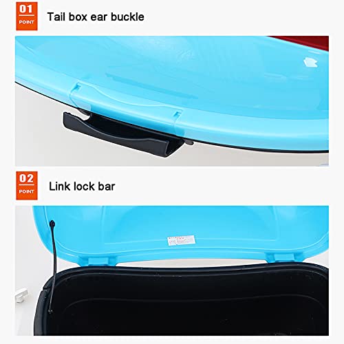 ASDQWER Moto Topcase Casco,Universal Baúl De Moto Scooter,Baul Top Case para Moto, para La Scooter De Motocicletas con Hardware De Montaje Y Luz De Advertencia Nocturna,Sapphire Blue s