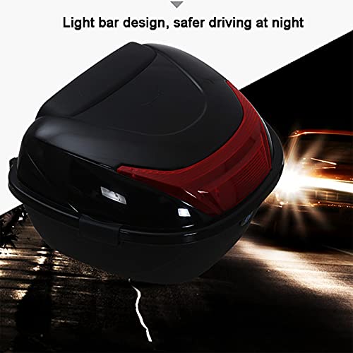ASDQWER Moto Topcase Casco,Universal Baúl De Moto Scooter,Baul Top Case para Moto, para La Scooter De Motocicletas con Hardware De Montaje Y Luz De Advertencia Nocturna,Sapphire Blue s
