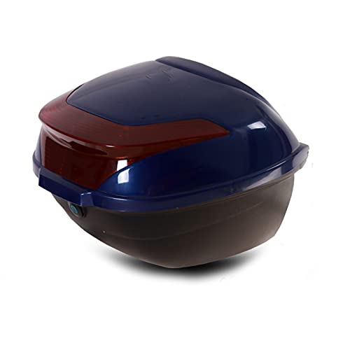 ASDQWER Moto Topcase Casco,Universal Baúl De Moto Scooter,Baul Top Case para Moto, para La Scooter De Motocicletas con Hardware De Montaje Y Luz De Advertencia Nocturna,Sapphire Blue s