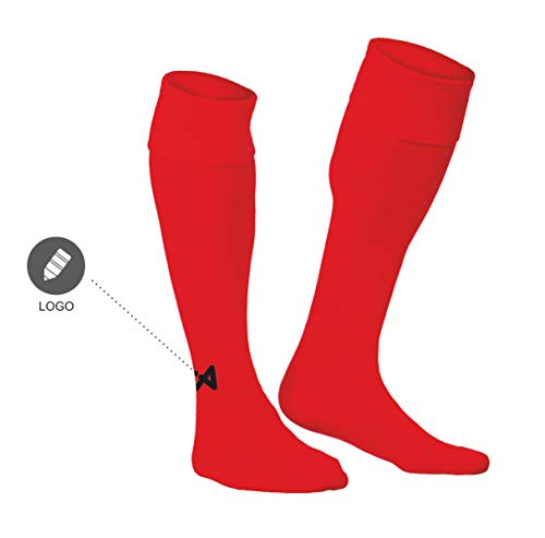 Asioka 200/10 Medias de Fútbol, Sin género, Rojo, 32-36