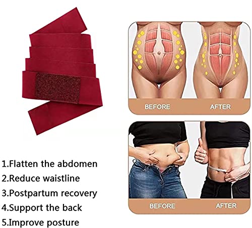 ASKSA Tiktok - Banda abdominal para mujer, para después del parto, Weinrot-4m, Talla única