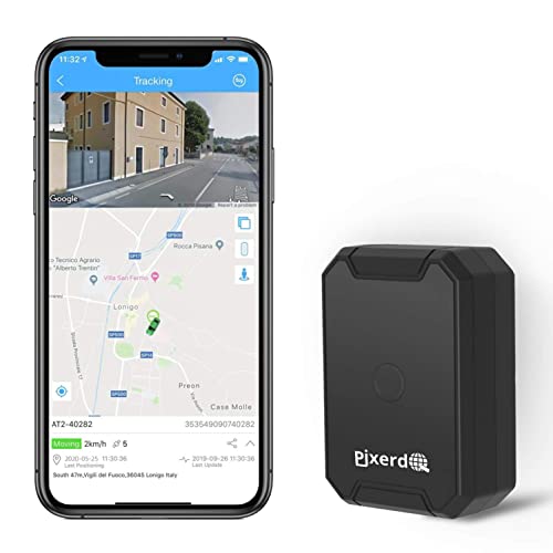 AT1 GPS Tracker Magnético, 6000mAH Localizador GPS para Coche sin Tarjeta SIM para Moto Bicicleta con Monitoreo de Voz, Alarma de Sobrevelocidad/Vibración/Alteración/Valla Geo - Tracksolid App & Web