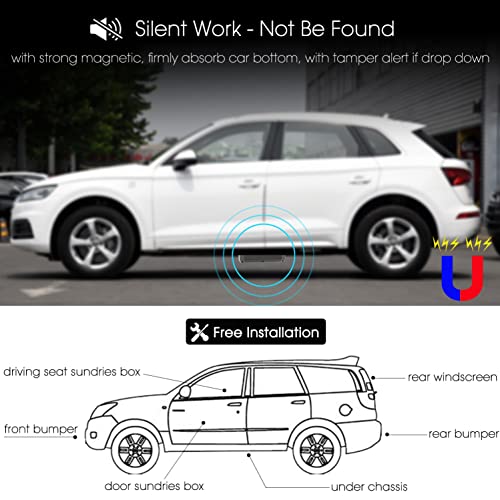 AT1 GPS Tracker Magnético, 6000mAH Localizador GPS para Coche sin Tarjeta SIM para Moto Bicicleta con Monitoreo de Voz, Alarma de Sobrevelocidad/Vibración/Alteración/Valla Geo - Tracksolid App & Web