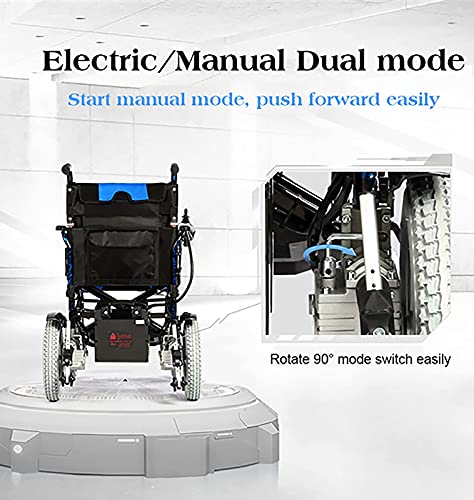 AWJ Silla de Ruedas eléctrica Silla de Ruedas para Ancianos y discapacitados, para Trabajo Pesado, Potente, Motor Doble, Plegable, Silla de Ruedas eléctrica, sillas de Ruedas eléctricas mot