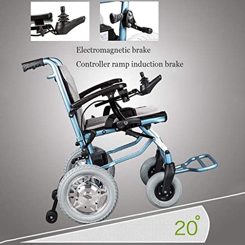 AWJ sillas de Ruedas Sillas de Ruedas eléctricas, Plegable, discapacitados, Asistencia para Ancianos, Auto, Controlador Dual, Inteligente, pequeño, portátil, Ligero, Scooter, 20,5