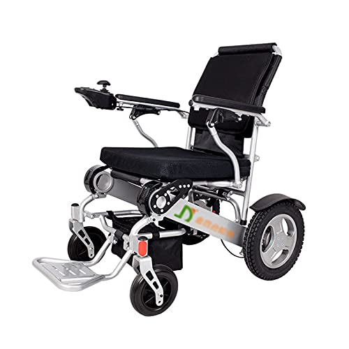 AWJ wcz Silla de Ruedas eléctrica Plegable y Liviana, Silla de Ruedas de Ayuda de Movilidad compacta eléctrica Plegable de Lujo, batería Doble, Silla de Ruedas eléctrica de Mayor autonomía