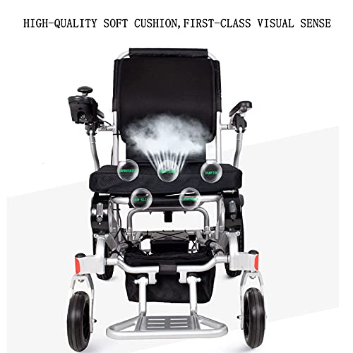 AWJ wcz Silla de Ruedas eléctrica Plegable y Liviana, Silla de Ruedas de Ayuda de Movilidad compacta eléctrica Plegable de Lujo, batería Doble, Silla de Ruedas eléctrica de Mayor autonomía