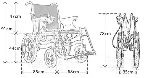 AYHa Silla de ruedas eléctrica Silla de ruedas, silla de ruedas plegable portátil automático inteligente, minusválidos de cuatro ruedas Scooter (para personas de movilidad ancianos) Sillones (Diseño:
