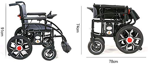 AYHa Silla de ruedas silla de ruedas, minusválidos de cuatro ruedas Silla de ruedas eléctrica plegable portátil inteligente automático scooter 250W (amor silla de ruedas, el cuidado de personas con d