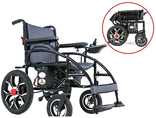 AYHa Silla de ruedas silla de ruedas, minusválidos de cuatro ruedas Silla de ruedas eléctrica plegable portátil inteligente automático scooter 250W (amor silla de ruedas, el cuidado de personas con d