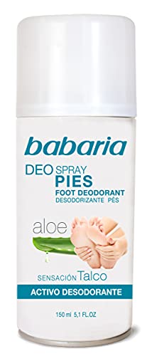Babaria para Pies Desodorante Spray para Pies con Talco, Blanco, 150 Mililitros