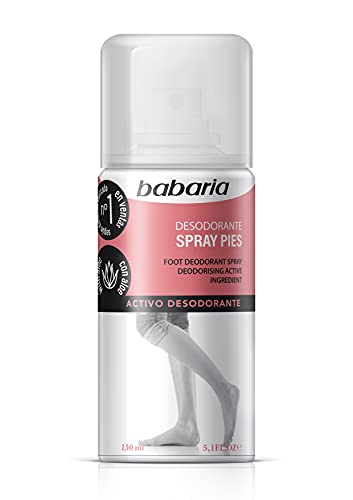 Babaria para Pies Desodorante Spray para Pies con Talco, Blanco, 150 Mililitros