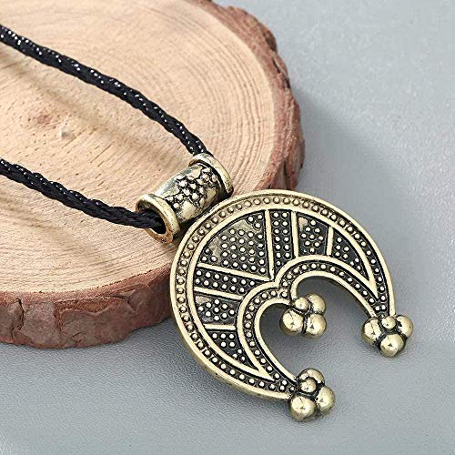 BACKZY MXJP Collar Collares Femeninos Protectio Mulet Hombres Collar De Cadena De Cuerda Colgante De Media Luna
