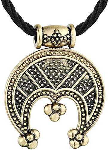 BACKZY MXJP Collar Collares Femeninos Protectio Mulet Hombres Collar De Cadena De Cuerda Colgante De Media Luna