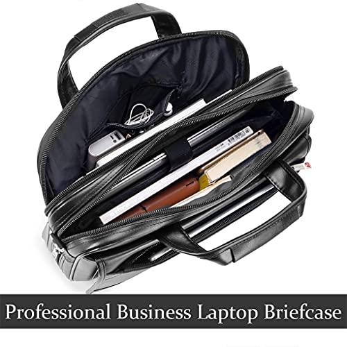 BAGZY Maletines Hombre Maletin Cuero Hombre Piel Maletin Portatil 15.6 Pulgadas Bandolera Portadocumentos Maletin Bandolera Hombre Maletin Medico Profesional Maletin de Trabajo