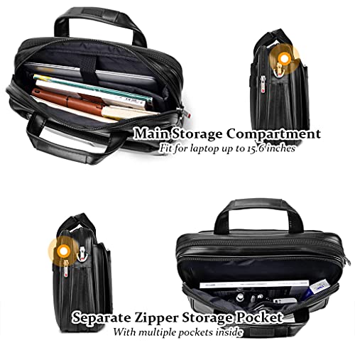 BAGZY Maletines Hombre Maletin Cuero Hombre Piel Maletin Portatil 15.6 Pulgadas Bandolera Portadocumentos Maletin Bandolera Hombre Maletin Medico Profesional Maletin de Trabajo