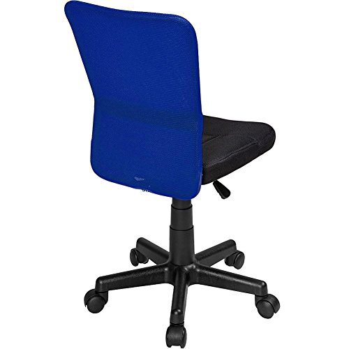 BAKAJI Silla Escritorio Oficina Giratoria Transpirable de Tela Red Altura Ajustable con Ruedas color Azul y Negro
