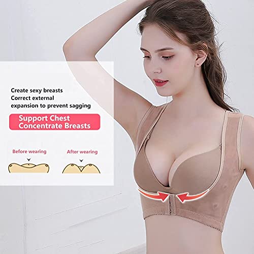 Banda correctora de Postura para Mujer Sujetador para enderezar la Espalda Sujetador Ropa Interior Ajustable Soporte para Senos para Dama Chaleco para Esculpir el Cuerpo Evitar la flacidez del Pecho