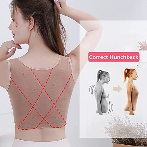 Banda correctora de Postura para Mujer Sujetador para enderezar la Espalda Sujetador Ropa Interior Ajustable Soporte para Senos para Dama Chaleco para Esculpir el Cuerpo Evitar la flacidez d
