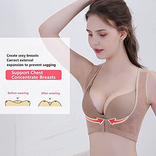 Banda correctora de Postura para Mujer Sujetador para enderezar la Espalda Sujetador Ropa Interior Ajustable Soporte para Senos para Dama Chaleco para Esculpir el Cuerpo Evitar la flacidez d