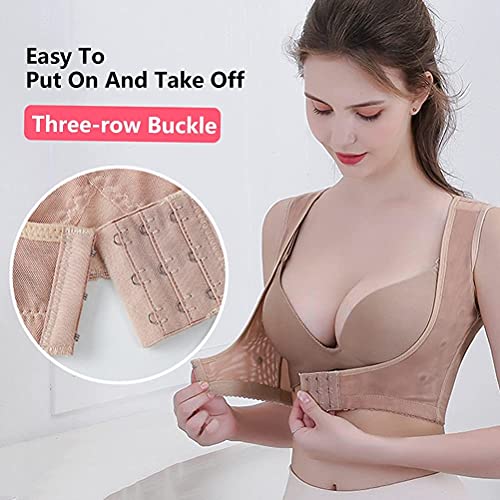 Banda correctora de Postura para Mujer Sujetador para enderezar la Espalda Sujetador Ropa Interior Ajustable Soporte para Senos para Dama Chaleco para Esculpir el Cuerpo Evitar la flacidez d