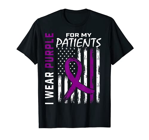 Bandera púrpura de la conciencia de Alzheimers de la demencia del cuidador de pacientes Camiseta