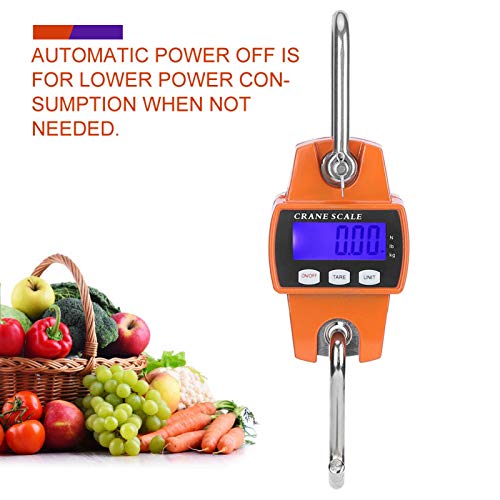 Báscula colgante digital, 300 KG Mini grúa portátil impermeable LCD Gancho electrónico digital Básculas colgantes, para equipaje grande
