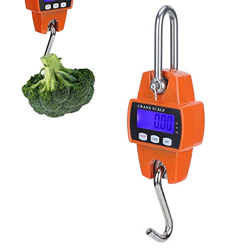Báscula colgante digital, 300 KG Mini grúa portátil impermeable LCD Gancho electrónico digital Básculas colgantes, para equipaje grande