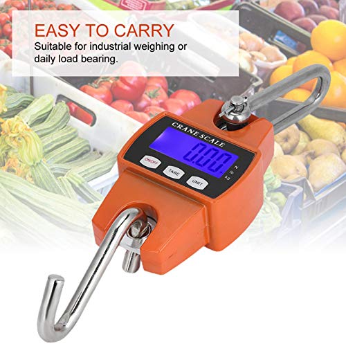 Báscula colgante digital, 300 KG Mini grúa portátil impermeable LCD Gancho electrónico digital Básculas colgantes, para equipaje grande