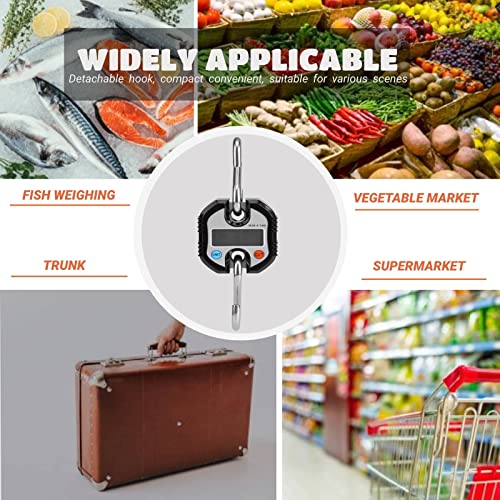 Báscula de equipaje, mini grúa portátil LCD digital electrónica Gancho balanza colgante balanza de bucle balanza digital viaje postal postal pesca balanza.(negro)