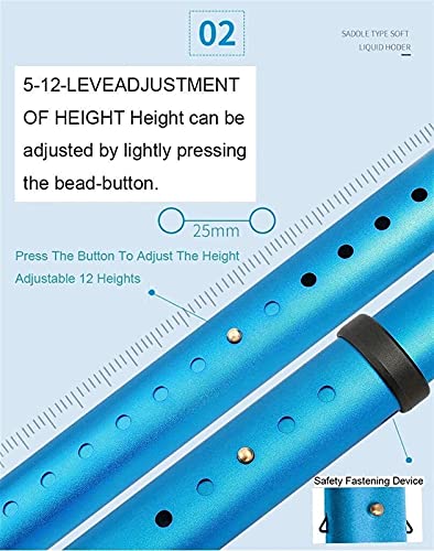 bastón ajustable doble ergonómico pertenencia muletas todo tipo de personas y personas obesas de personas obesas con tubos de aleación de aluminio Doble función amortiguador debajo del costado de la