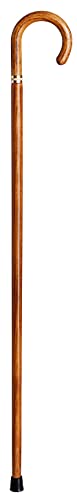 Bastón con Curva para Caminar de Madera con puño Madera soflamado Ligero 0.3kg, Alto 90cm (570)