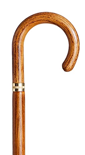 Bastón con Curva para Caminar de Madera con puño Madera soflamado Ligero 0.3kg, Alto 90cm (570)